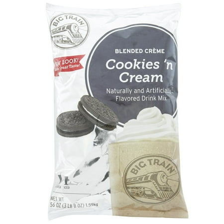 (2 pack) Cookies 'N Cream Blended Creme Frappe Mix Big Train Per Pack 3.5 lb.Cookies 'N Cream Blended Creme Frappe