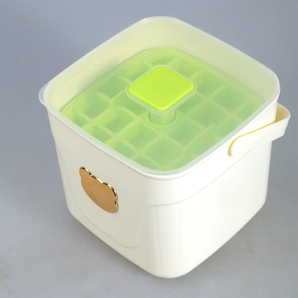 Pressing Ice Cubes Tray Mold Large Capacity Double-layer Ice Storage Container