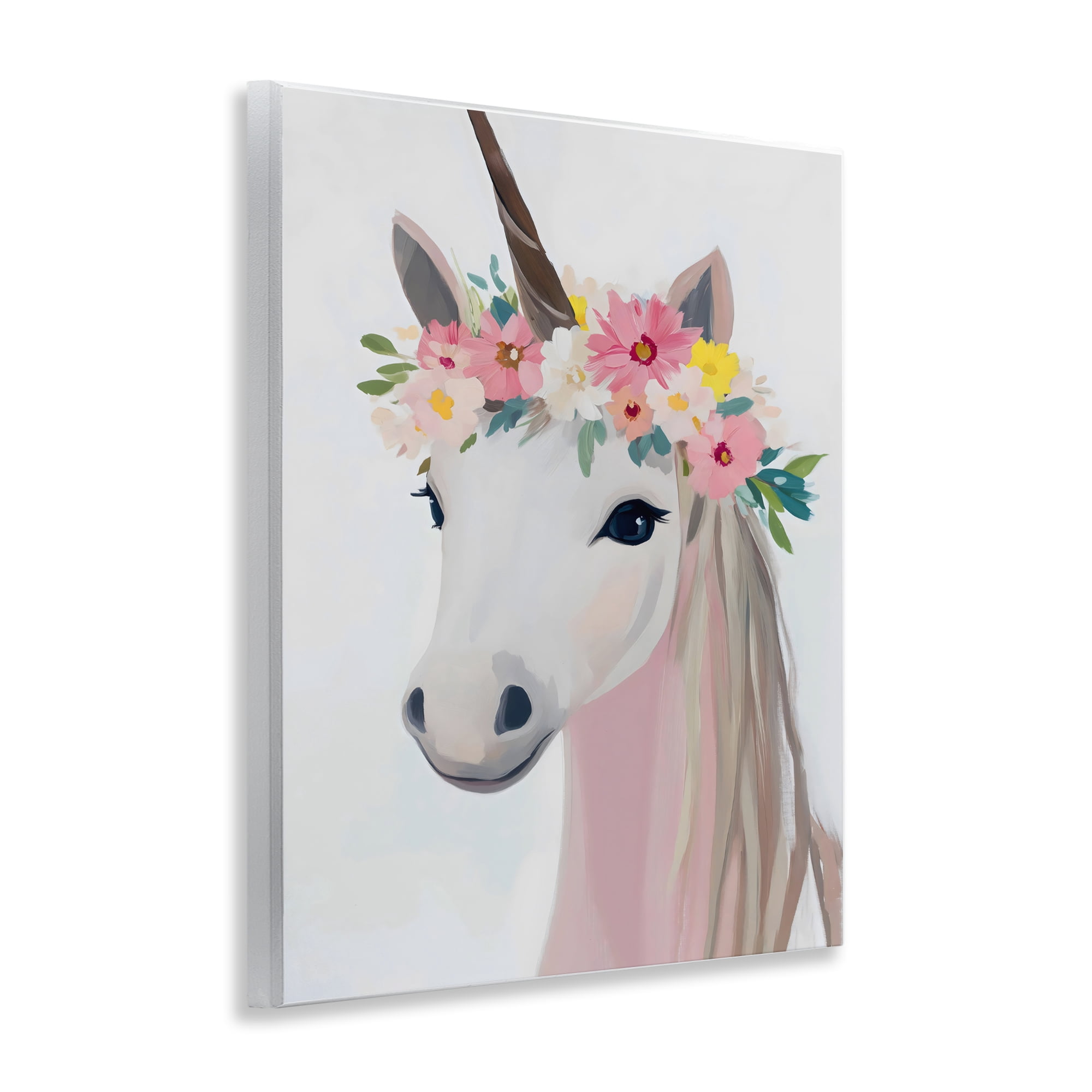 Stupell Industries Flower Crown Unicorn Wall Plaque Art, design by The Prints Vibe