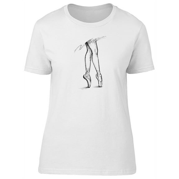 Ballerinas Legs Ink Sketch T-Shirt Women -Image by Shutterstock, Female x-Large