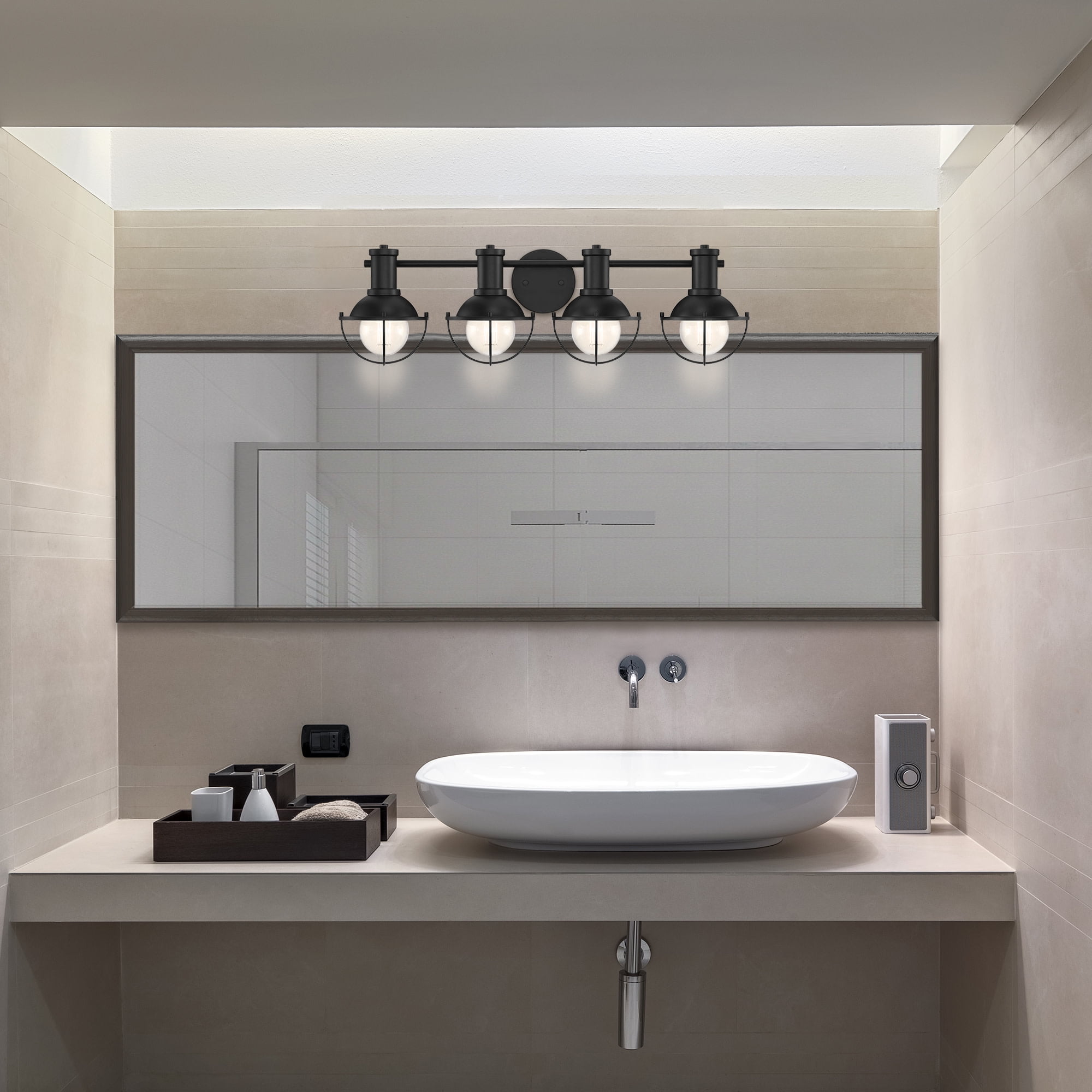 Open Box Designers Fountain Dalton 4 Light Brushed Gold Bathroom Vanity Light Fixture, D243M-4B-BG