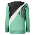 thumbnail image 4 of Chemise Femme Compression Manches Longues Mode Ample Rayée Imprimée Décontractée Col Rond T-Shirt Adulte Vêtements Femme Vert Taille m, 4 of 5