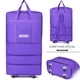 thumbnail image 2 of Bolsa a cuadros de aire de gran capacidad, Maleta de equipaje plegable con ruedas universales para viajes al extranjero, estudio, tela Oxford, 158, 2 of 4