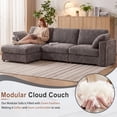 thumbnail image 3 of Holaki 138" L-Shaped Oversized Modular Sectional Sofa with Ottoman, 3 Seater Comfy Cloud Couch for Living Room, Deep Seat Down-Filled Sofa with 2 Built-in Side Tables & Storage Space, Dark Gray, 3 of 10