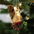 thumbnail image 5 of 1 Pc Woodland Animal Xmas Ornament Sisal Straw Rustic, Classic Farmhouse Sisal Straw Friends Animal Figurine with Pinecone Berry, Neutral Rustic Forest Hanging Accessory, Trees, Wreaths, 2D, 5 of 6