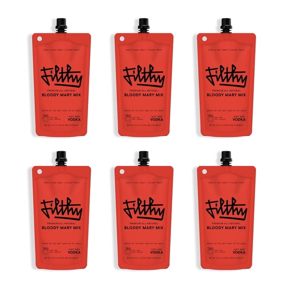 Filthy Bloody Mary Mix Premium Cocktail Mixer, 8oz Pouch (6-Pack)