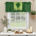 thumbnail image 6 of Kitchen Valances for Window, Green Clovers St. Patrick's Day Light Filtering Rod Pocket Valance Curtain, Watercolor Shamrock Stripes Short Curtains Window Topper for Bedroom Living Room 42x12in, 6 of 9