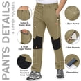thumbnail image 7 of YUCOLEN Men's Fleece Lined Ski Snow Pants Water Resistant Winter Outdoor Pants with 4 Zip PocketsKhaki 34, 7 of 7