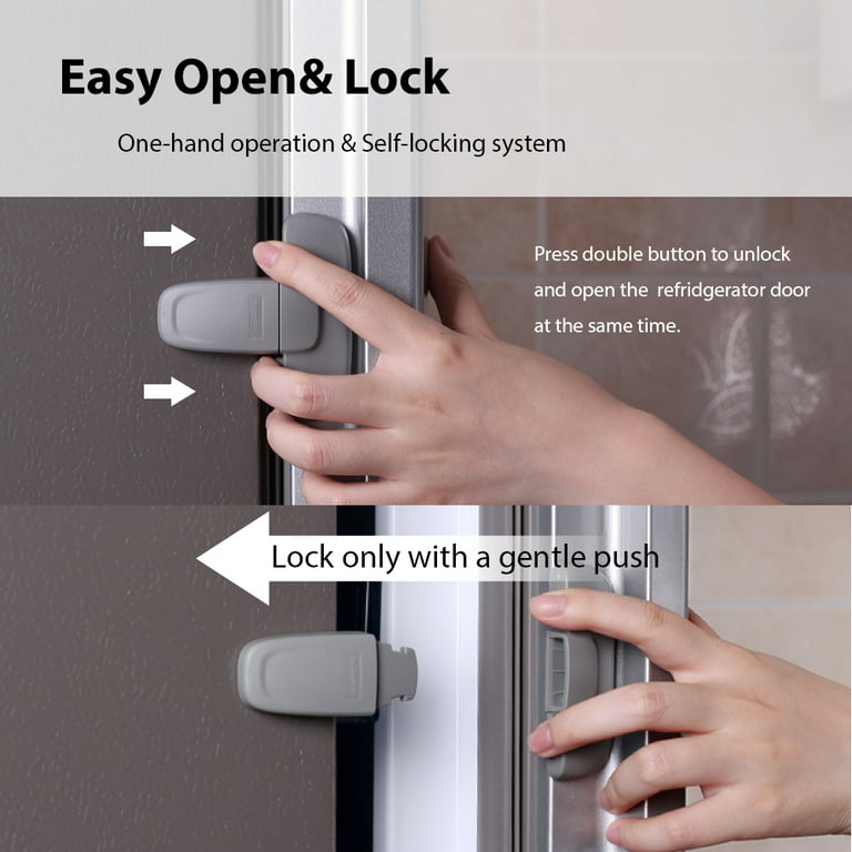 NiHome Childproof Refrigerator and Freezer Lock - Single Pack,  Easy-to-Install Door Locks for Kids Safety, Fits Doors with Max 1 (25mm)  Sealing