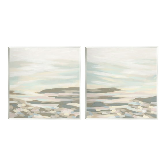 Stupell Industries Brushed Desert Landscape Abstract Painting Unframed Art Print Wall Art, 12 x 12, Set of 2