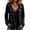 Black_01, variant on Boho Tops for Women V Neck Long Sleeve Blouse Tie Front Fringe Casual Solid‑Color Textured Linen Blend Shirts Cyan XXL
