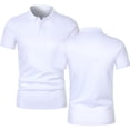 thumbnail image 3 of FRSASU Mens Polo Shirt Casual Henley Band Collar Short Sleeve Summer Button Collar Knitted Golf Polo Shirts White, 3 of 6