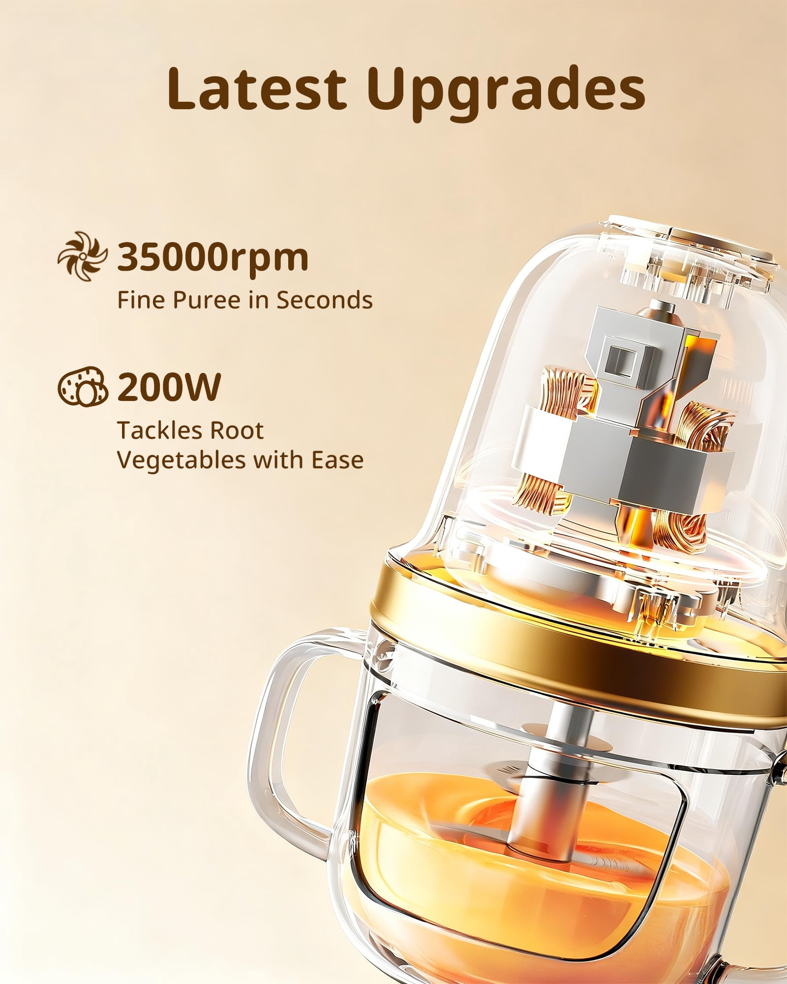Baby Food Maker, SosekiBaby FM02 Baby Food Processor Set with Glass Bowl & 316L Stainless Steel Blades ,Baby Food Blender for Baby Puree, Meat, Vegatable,2-Speed Control, BPA-Free