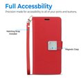 thumbnail image 6 of For Samsung Galaxy A22 5G luxurious PU leather Wallet 6 Card Slots folio with Wrist Strap & Kickstand Pouch Flip Shockproof Phone Case Cover by Xpression [Red], 6 of 7