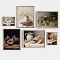 thumbnail image 2 of Póster de comida de cocina antigua vintage, naturaleza muerta, pan de masa madre, frutas, vino, pintura en lienzo, arte de pared, imágenes, decoración de la tienda del hogar, 2 of 5