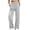 Gray plus size wide leg pants a1, variant on Cagogo Women Plus Size Wide Leg Elastic Waist Lounge Pant with Pockets Casual Solid Loose Long Trousers Travel Work Loungewear Fall Outfits Winter Clothes, Black 3XL