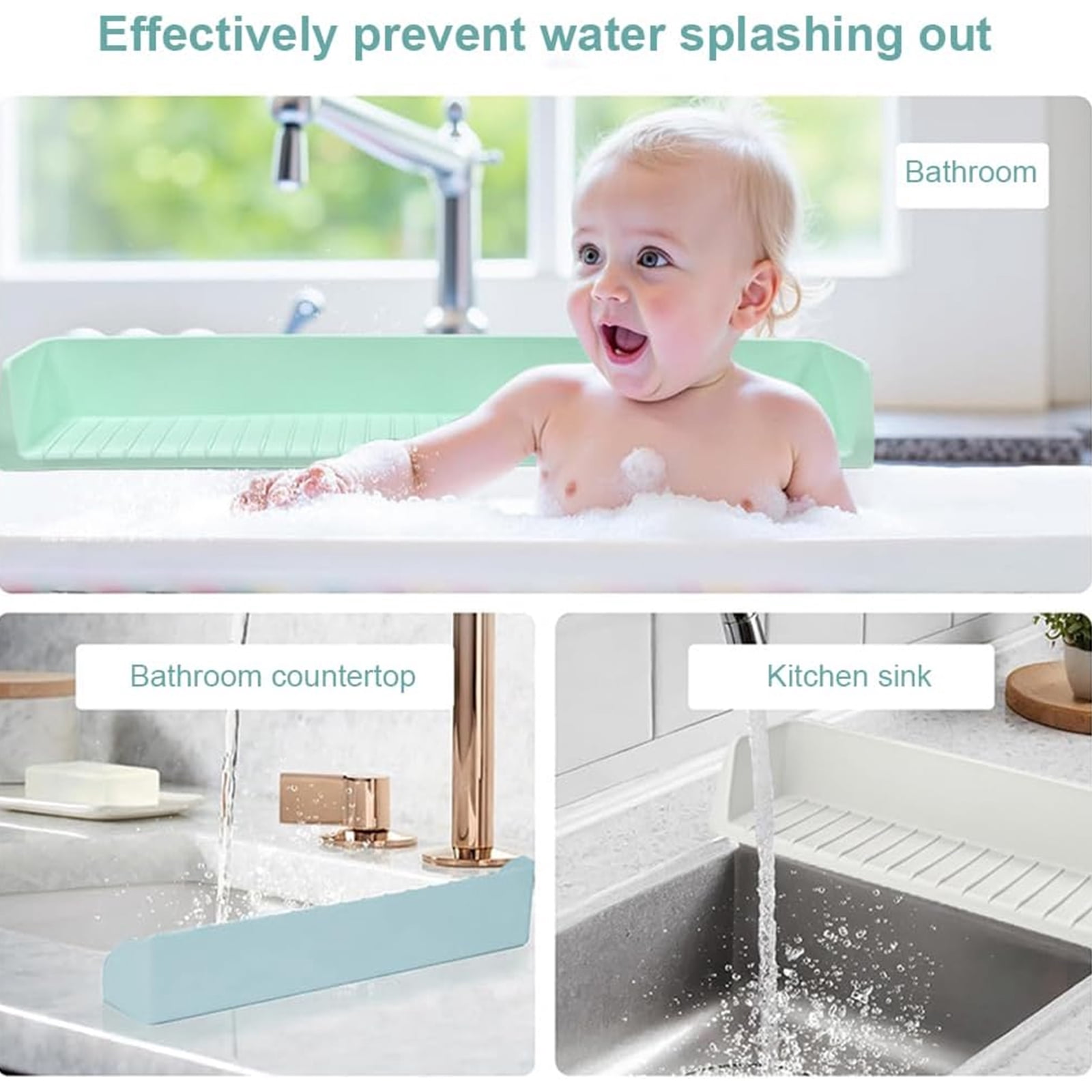 Bathtubs Splash Guards For Kids 3 Feet Extended Design With Suction Cups Toy Storage Area Nonslip Waterproof Bath Accessory