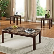 faux marble 3 piece coffee and end table set, multiple colors faux marble 3 piece coffee and end table set, multiple colors
