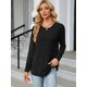 thumbnail image 5 of Blusas de Larga con Cuello Redondo para Mujer, Blusas Holgadas con Botones para Otoño e Invierno 2025. Negro S, 5 of 10