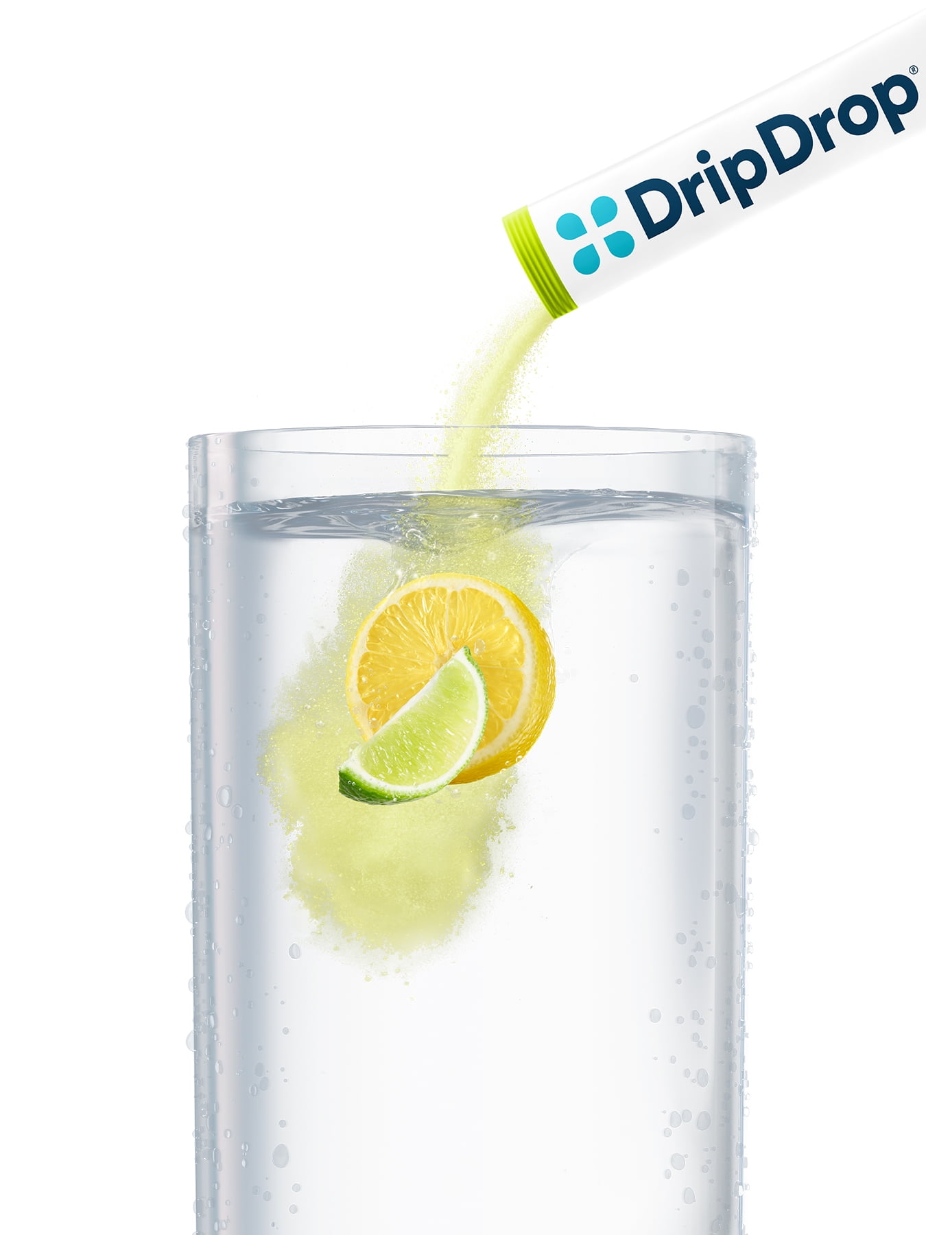 DripDrop Zero Sugar Electrolyte Powder Drink Mix for Dehydration Relief Fast, Lemon Lime, 0.16 oz, 8 Count Packets