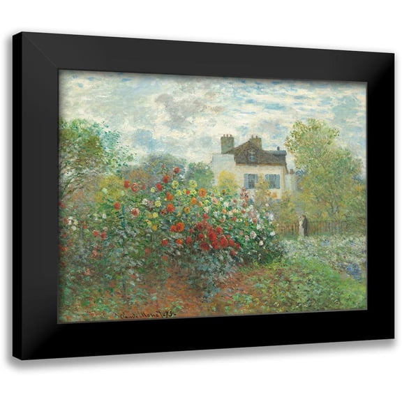 Monet, Claude 14x12 Black Modern Framed Museum Art Print Titled - The Artists Garden in Argenteuil