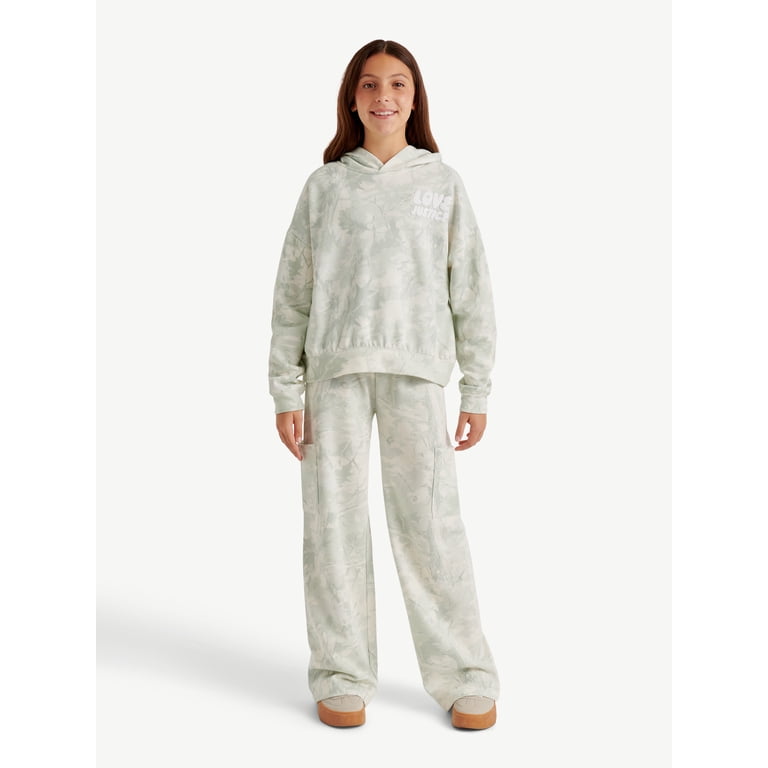 Justice Girls Fleece Cargo Wide Leg Sweatpants, Sizes XS-XLP photo 6