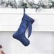 thumbnail image 4 of Media navideña de terciopelo | Calcetín navideño de terciopelo con nudo y cuerda decorativa con copos de nieve y estrellas | 15,75 x 7,48 pulgadas, colgante navideño para árbol de Navidad, ideal, 4 of 6