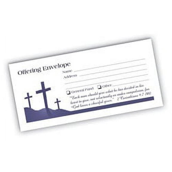 Offering Envelopes - Three Crosses Design 100 Count