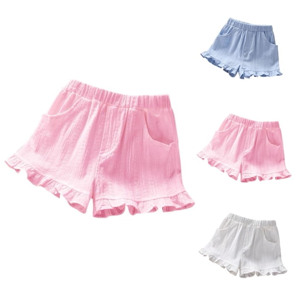 Afuyipoi Girls Jacquard Shorts Size 10-12,High Waist Lightweight Waistband Summer Shorts Pink