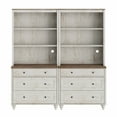 thumbnail image 5 of WAMPAT 72" Bookshelf with 3 Drawers, Tall Bookcase Large Display Book Case Shelf with 3 Tier Open Book Shelves，Library Wooden Bookshelves for Living Room,Office, Bedroom, Rustic White (2PCS), 5 of 7