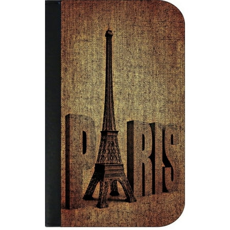 Vintage Style Parisian Themed Eiffel Tower Grunge Print Design - Wallet Style Phone Case with 2 Card Slots Compatible with the Samsung Galaxy s7 Edge (The Best Themes For Galaxy S7)