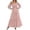 Pink, variant on FYEGRE Womens Off Shoulder Smocked Maxi Dress Long Sleeve Flowy Long Dresses Tiered Elegant Cocktail Party Dress Coffee XXL