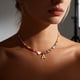 thumbnail image 2 of Gargantilla de cuentas para mujer, collar de cuentas de colores, collar con colgante inicial, gargantilla con inicial de corazón, regalo de cumpleaños para niñas, esposas y novias., 2 of 8