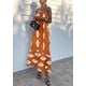 thumbnail image 4 of Vestido PRETTYGARDEN Maxi de un Hombro Rojo Ladrillo Floral XXL, 4 of 8