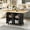 Black, variant on JassmiPkwy 62.8" Movable Kitchen Island with Storage Cabinets, Dual-folding Extendable Dining Table, Natural Wood Countertop, White