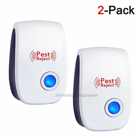 Ultrasonic Pest Repeller Upgraded Electronic Pest Repellent Plug in Indoor Pest Repellent for Mosquito Insects Cockroaches(2 PACK)