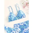 thumbnail image 3 of Girls' Allover Flower Pattern 3pcs/set Strap Swimsuit & Short Skirt For Summer, Girls' Clothing, 3 of 5