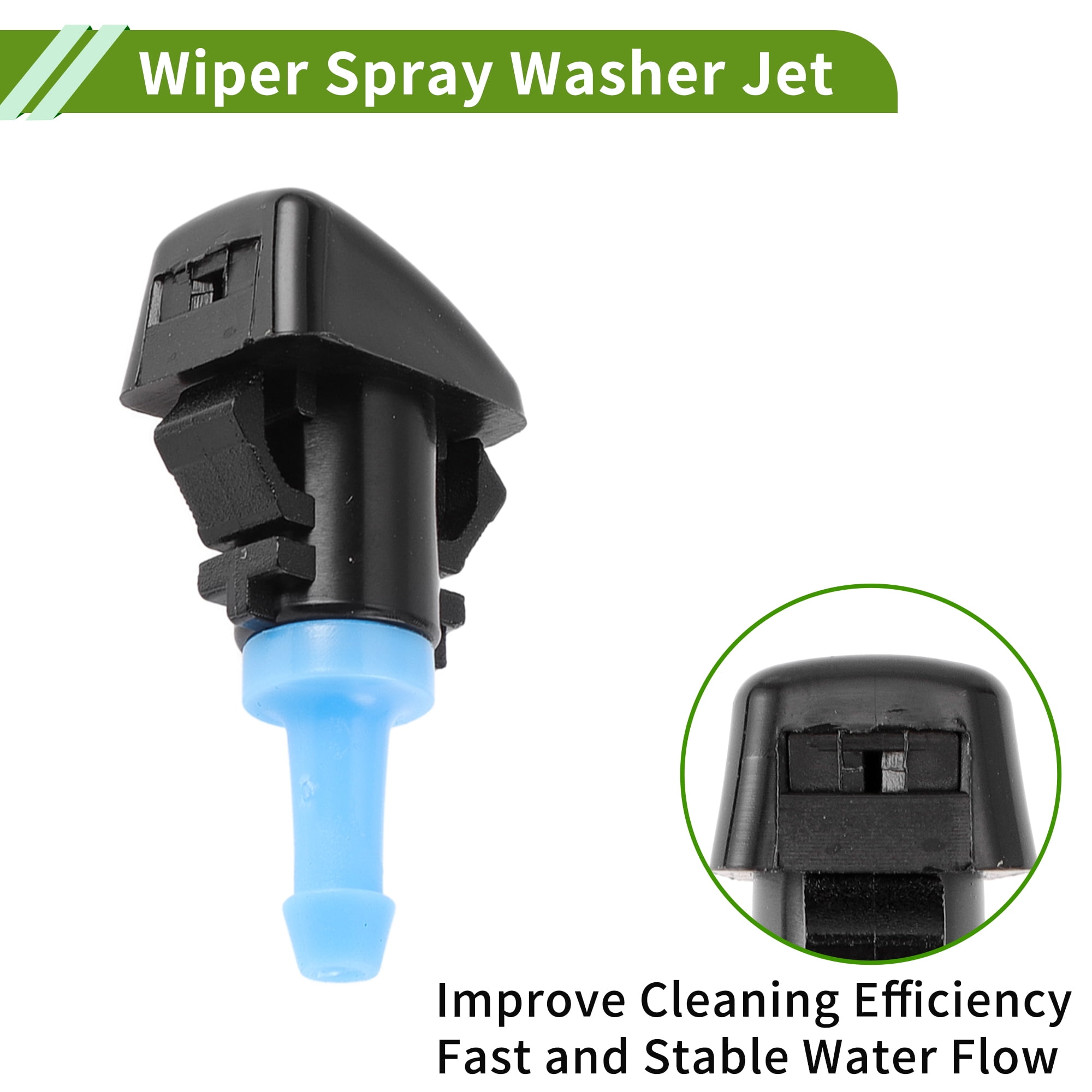Unique Bargains Windshield Washer Nozzle for Jeep Compass 2007 - 2010 Black Blue