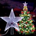 thumbnail image 2 of LED Light Up Christmas Tree Topper Star Xmas Tree Ornaments Party Home Decorations US Standard Plug, 2 of 6