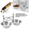 Ruseen Hanging NonSpill Animal Dishes, Stainless Steel Dog Crate Bowls