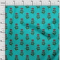thumbnail image 2 of oneOone Cotton Jersey Turquoise Blue Fabric Floral Block Quilting Supplies Print Sewing Fabric By The Yard 58 Inch Wide, 2 of 4