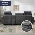 thumbnail image 3 of ZAFLY Convertible Sectional Couch, L Shaped Sofa with Storage Chaise, Modern Sectional Sofa with Cup Holders and Neck Pillows, Reversible Sectional Couch for Living Room, Dark Grey, 3 of 8