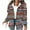 04#Multicolor, variant on Womens Jackets Winter Plaid Sherpa Lined Fluffy Coat Puffy Classic Loose Button Down Outerwear Brown 3XL