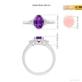 thumbnail image 4 of ANGARA Natural Solitaire 1.15 ct Amethyst Ring with Trio Diamond Accents in 14K White Gold for Women (Size-8x6mm) | February Birthstone, Anniversary, Jewelry Gift for Women | Natural Amethyst Ring, 4 of 8