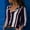 Red, variant on KIHOUT Tops For Women Clearance Women Casual Cuffed Long Sleeve V-Neck Button Up Striped Shirt Blouse Tops