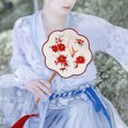 thumbnail image 4 of SHISUYAN Double-sided Embroidery Circular Fan Chinese Tassel Fan Circular Fan Round Hand Fan, 4 of 9