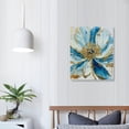 thumbnail image 4 of PIKWEEK Hand-painted Blue Butterfly Wall Art Flower Oil Painting on  Gold Texture Floral Artwork 12*16in/16*20in 12x16 in, 4 of 5