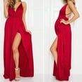 thumbnail image 1 of pstuiky Robes, Robe de Maternité Aguichant pour Femmes, Couleur Unie, Manches Longues, Taille Haute, Dos Ouvert, Robe à Coutures, Robes Formelles en Solde, 1 of 9