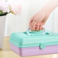 thumbnail image 2 of Multi-Layer Portable Cosmetic Organizer, Travel-Friendly Storage Box for Jewelry And Small Items, with Handle And Secure Closure, Home Use, Storage Box, 2 of 5