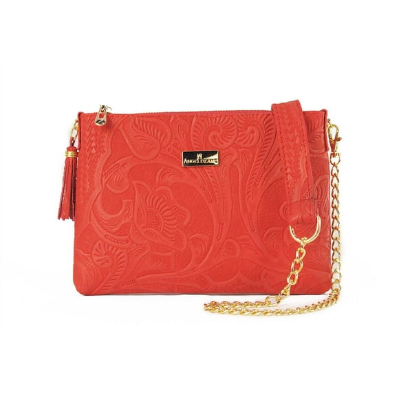Bolso tipo Crossbody para Dama AngeLozano Modelo Arena Roja Grabada